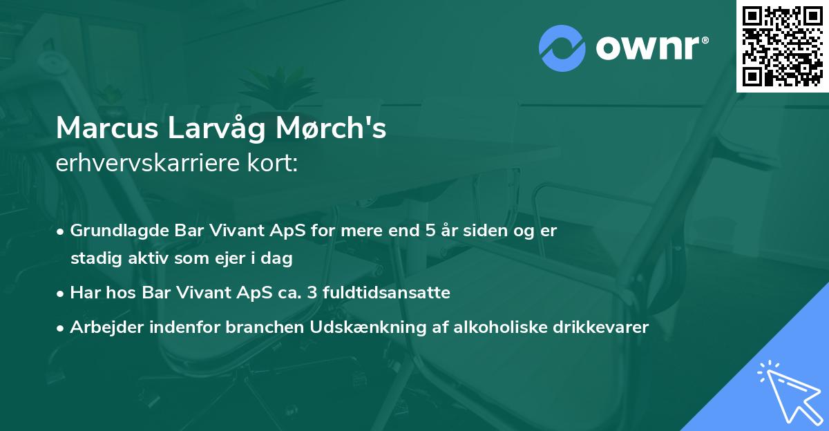 Marcus Larvåg Mørch's erhvervskarriere kort