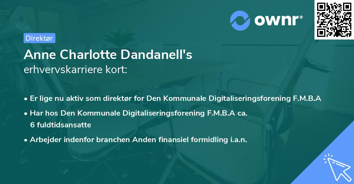 Anne Charlotte Dandanell's erhvervskarriere kort