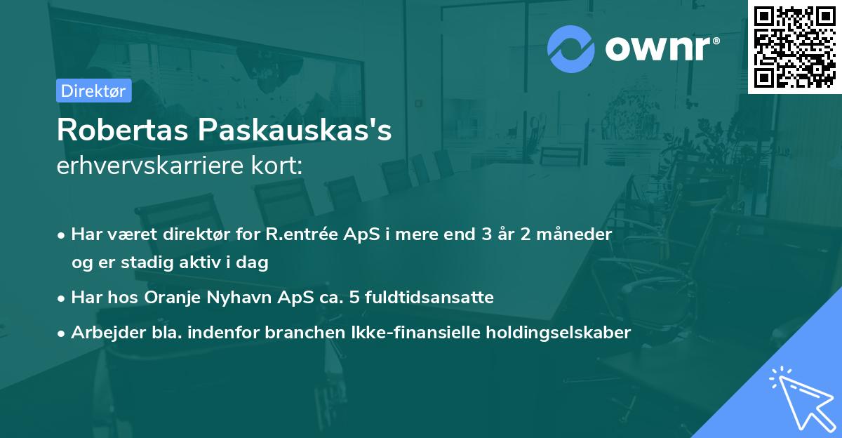 Robertas Paskauskas's erhvervskarriere kort