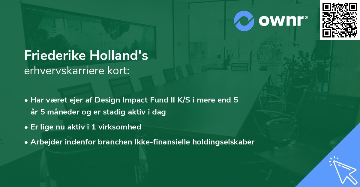 Friederike Holland's erhvervskarriere kort