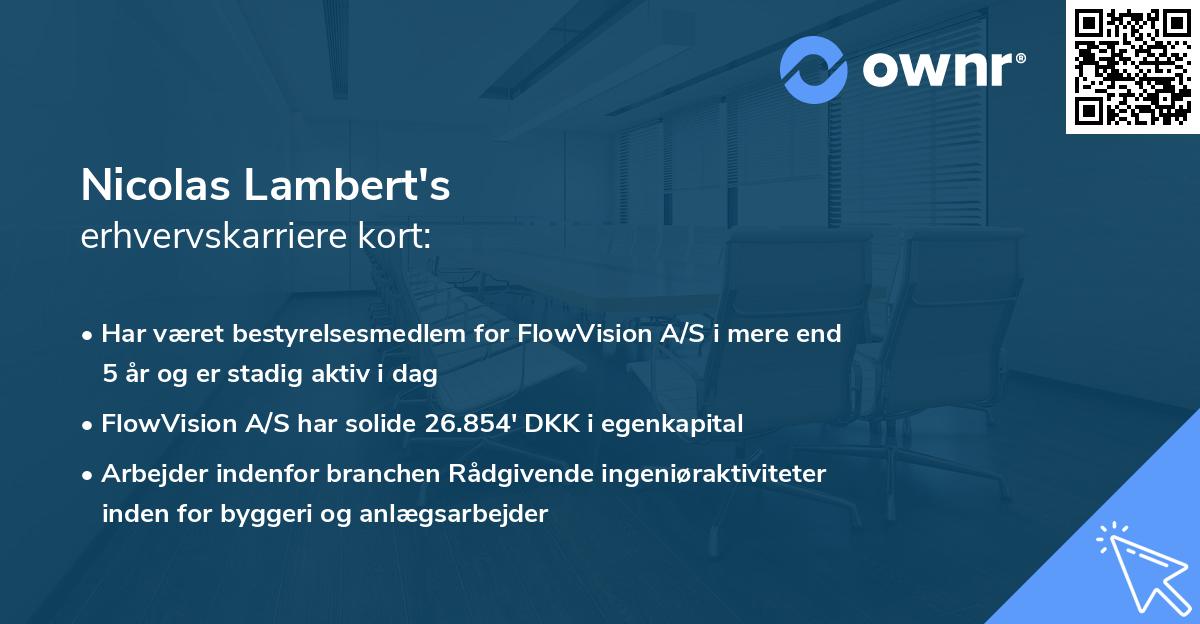 Nicolas Lambert's erhvervskarriere kort