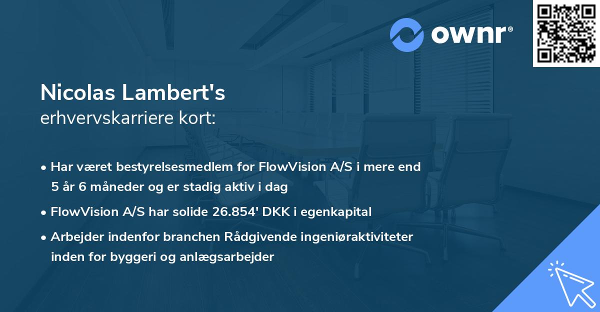 Nicolas Lambert's erhvervskarriere kort