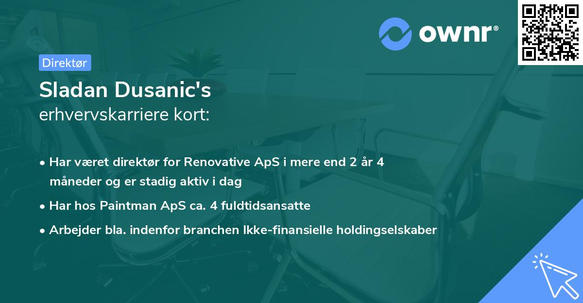 Sladan Dusanic's erhvervskarriere kort