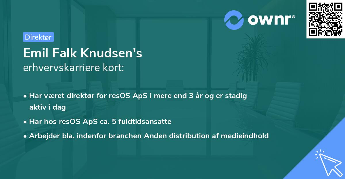Emil Falk Knudsen's erhvervskarriere kort