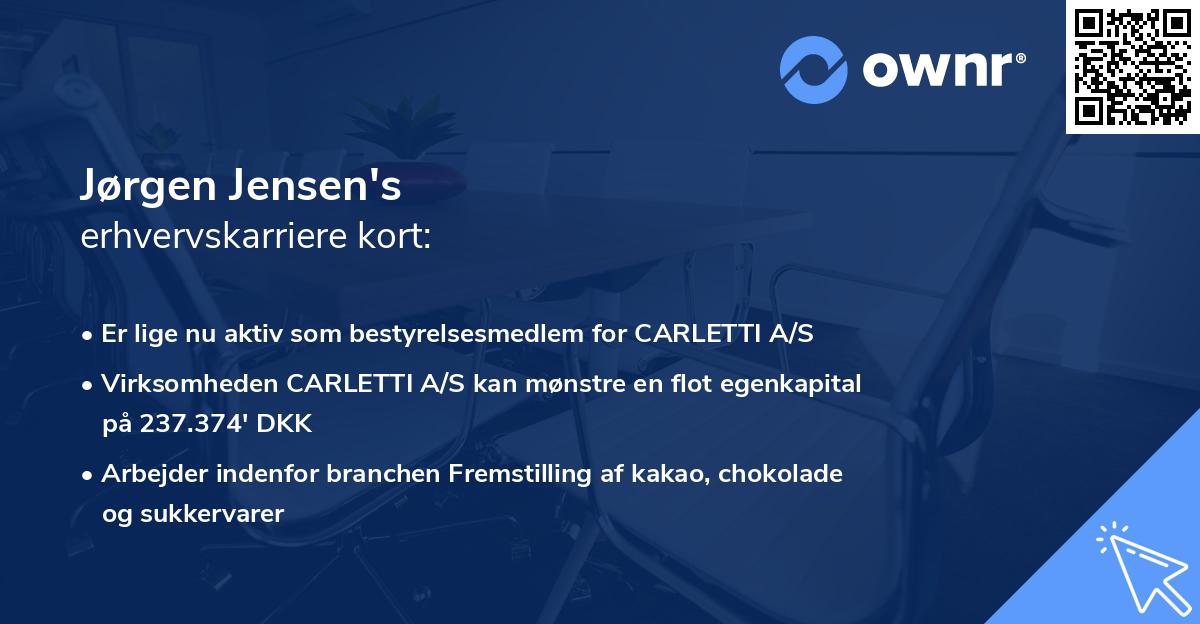 Jørgen Jensen's erhvervskarriere kort