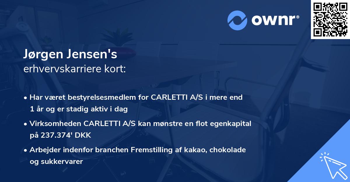 Jørgen Jensen's erhvervskarriere kort