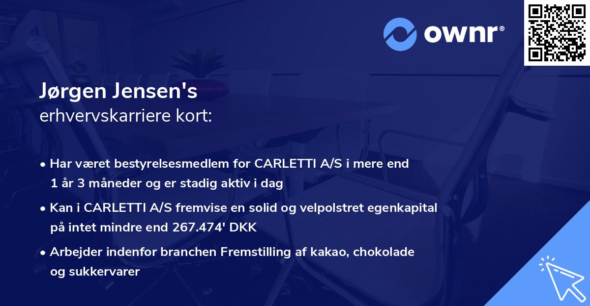 Jørgen Jensen's erhvervskarriere kort