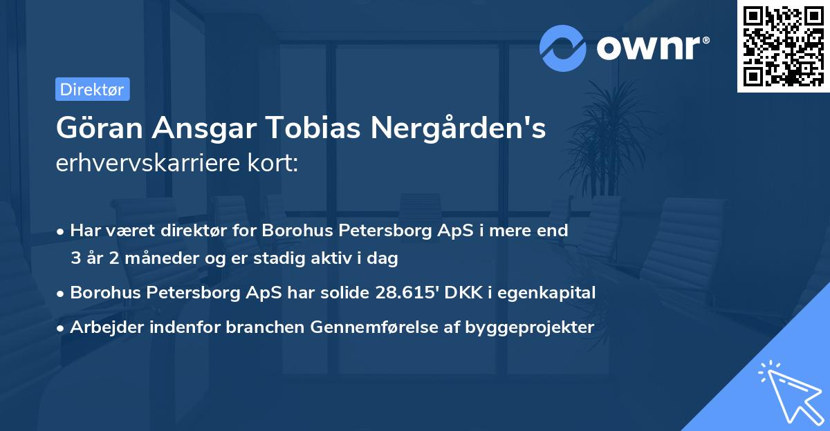 Göran Ansgar Tobias Nergården's erhvervskarriere kort