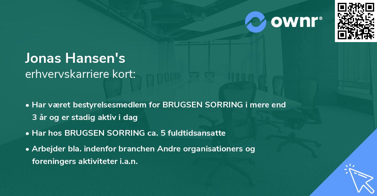 Jonas Hansen's erhvervskarriere kort