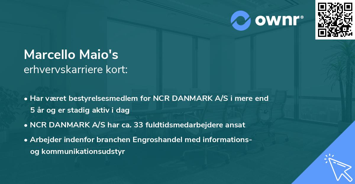 Marcello Maio's erhvervskarriere kort
