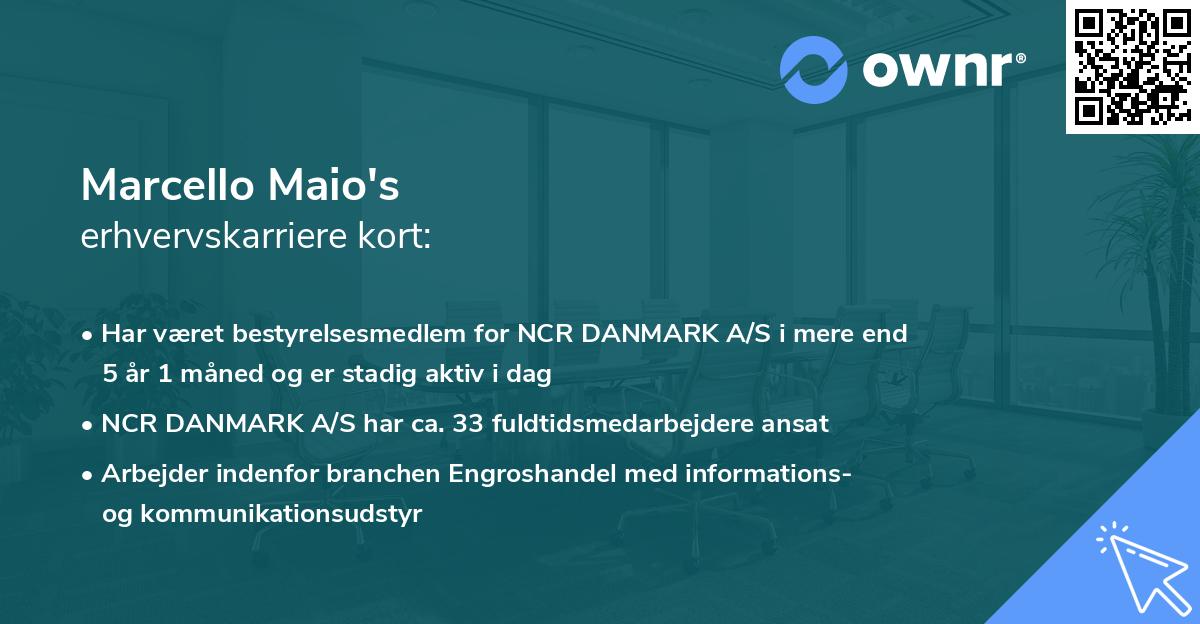 Marcello Maio's erhvervskarriere kort