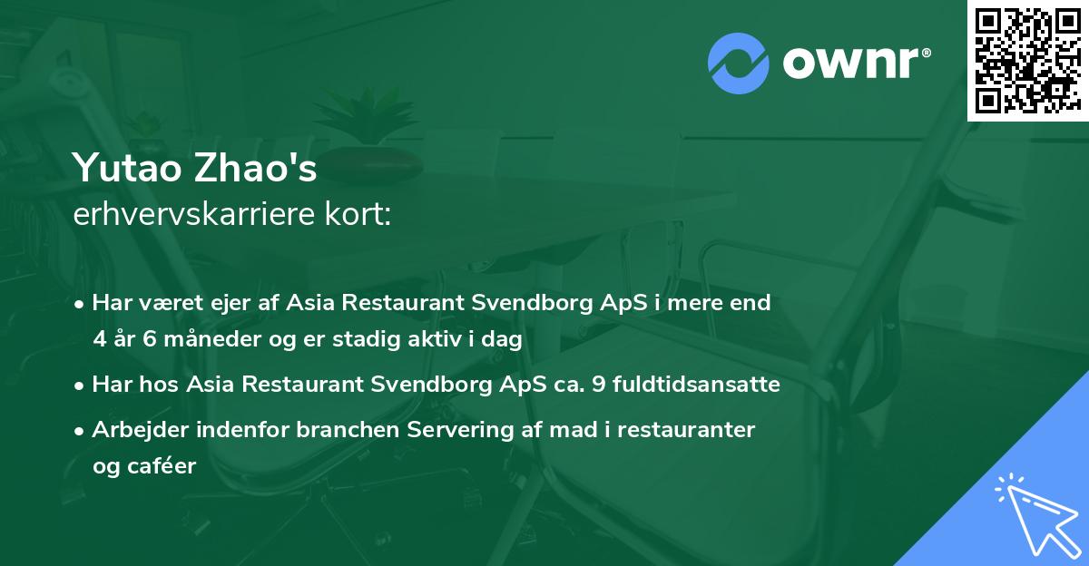 Yutao Zhao's erhvervskarriere kort