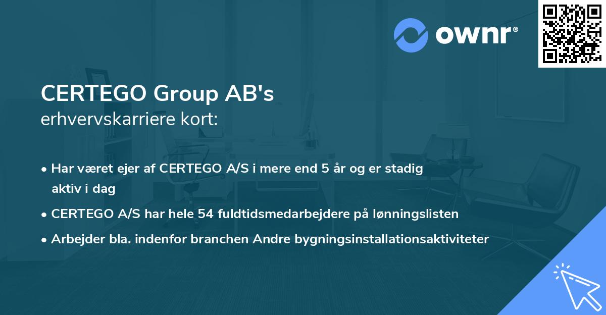 CERTEGO Group AB's erhvervskarriere kort