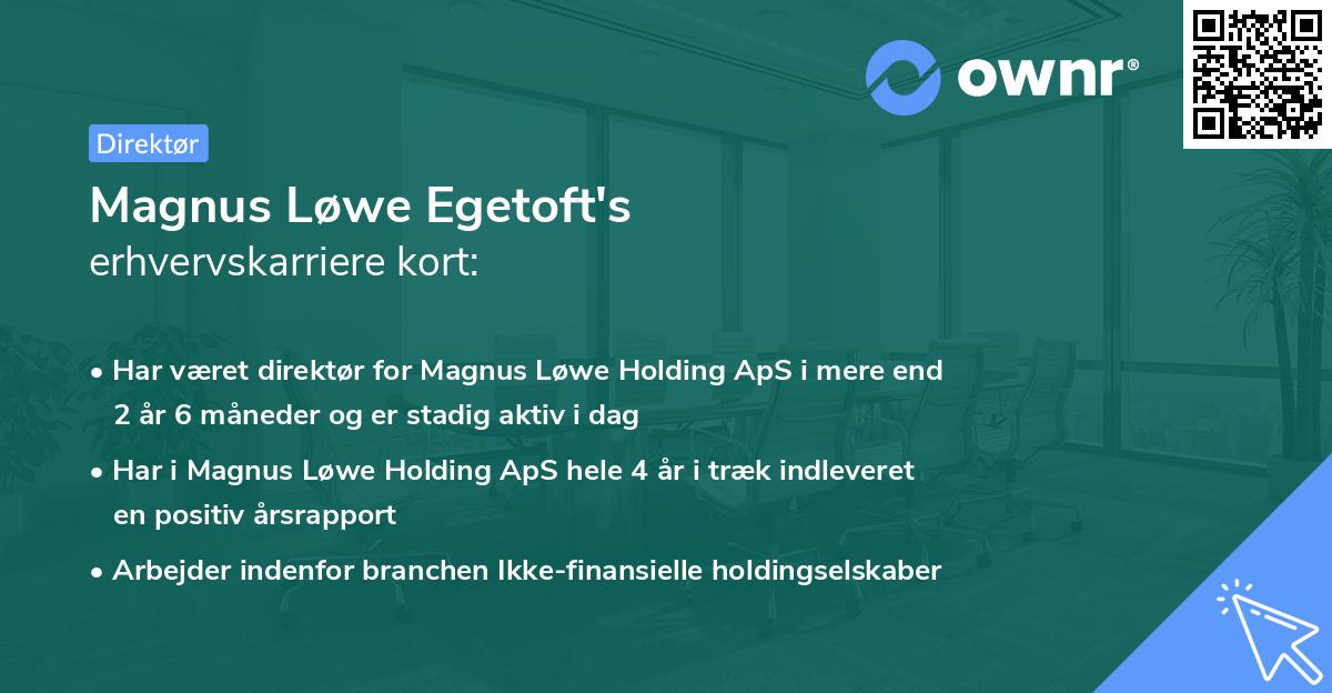Magnus Løwe Egetoft's erhvervskarriere kort