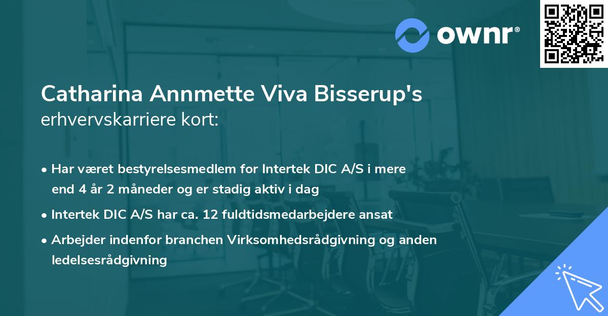 Catharina Annmette Viva Bisserup's erhvervskarriere kort