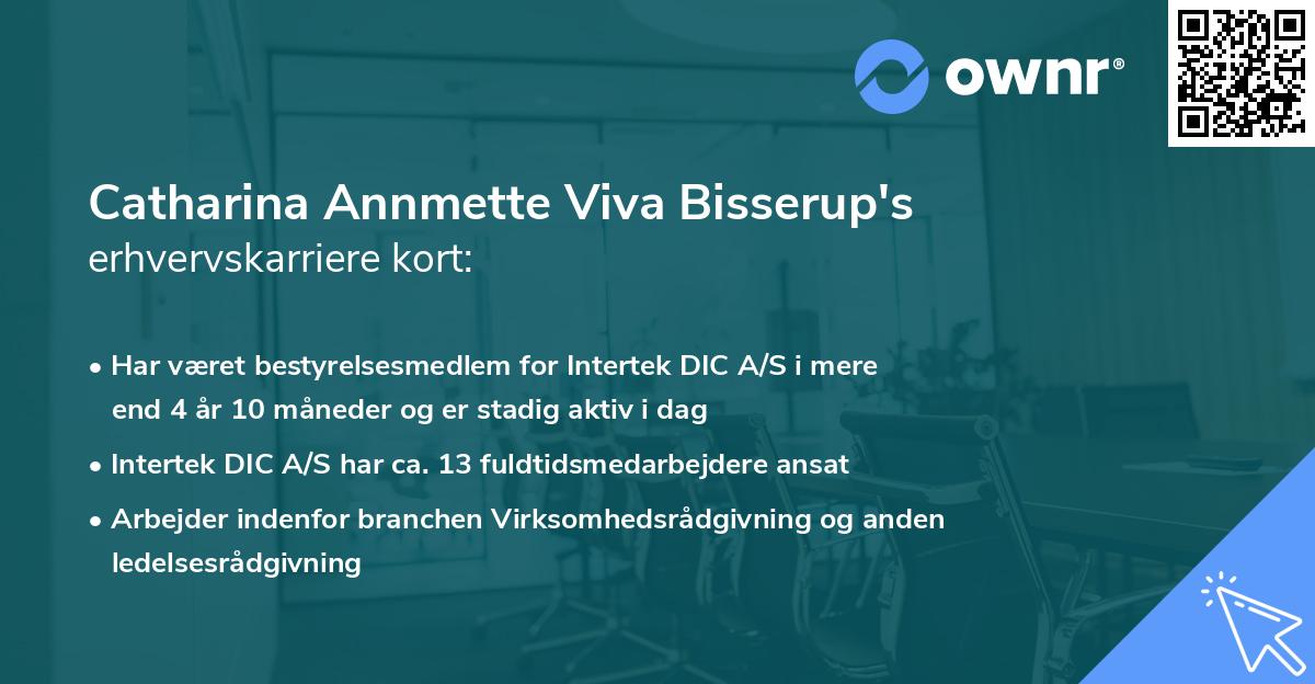 Catharina Annmette Viva Bisserup's erhvervskarriere kort
