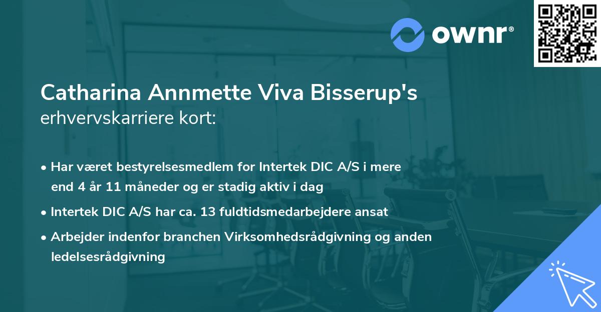 Catharina Annmette Viva Bisserup's erhvervskarriere kort
