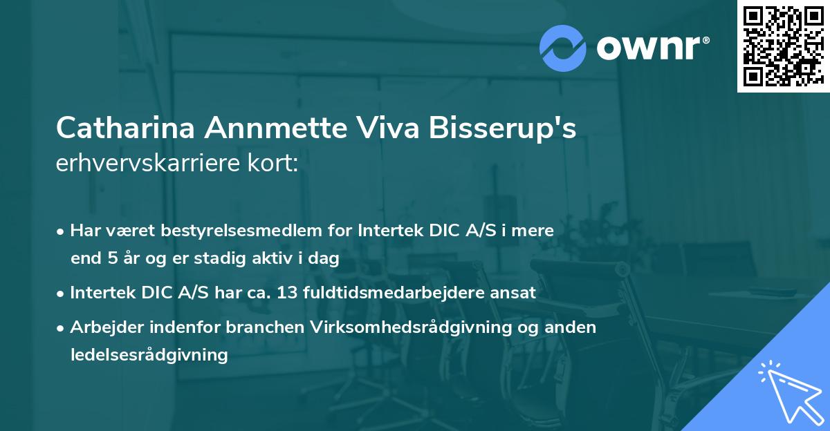 Catharina Annmette Viva Bisserup's erhvervskarriere kort