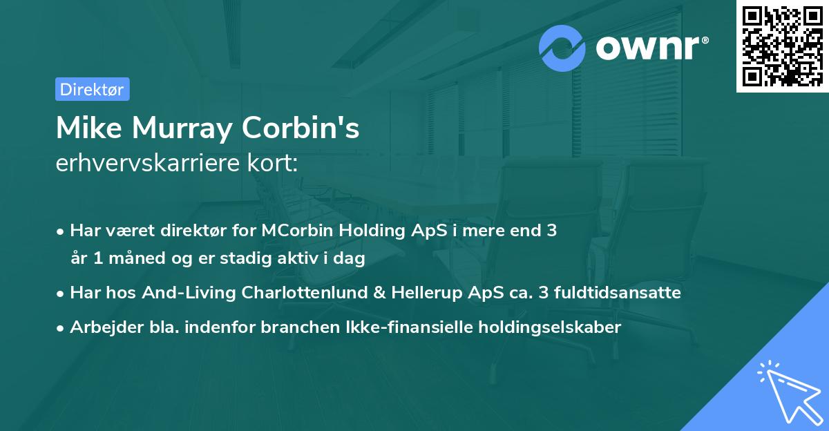 Mike Murray Corbin's erhvervskarriere kort
