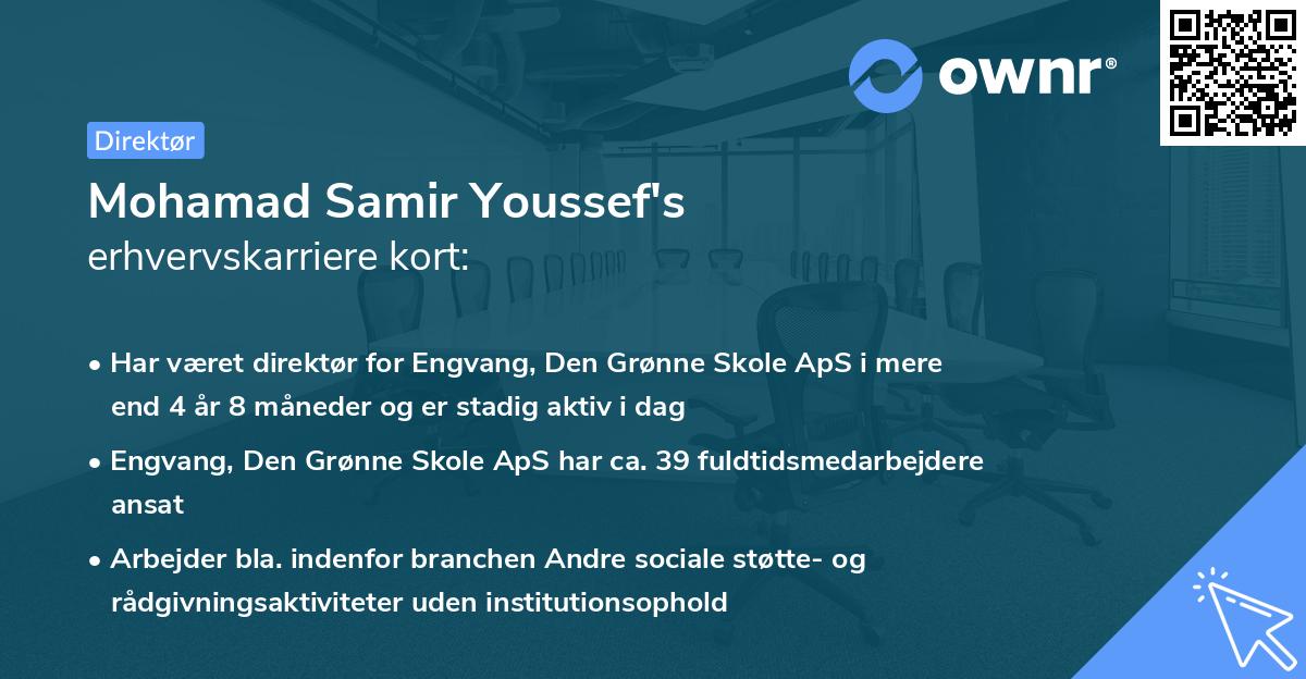 Mohamad Samir Youssef's erhvervskarriere kort