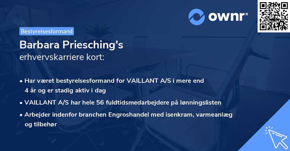 Barbara Priesching's erhvervskarriere kort