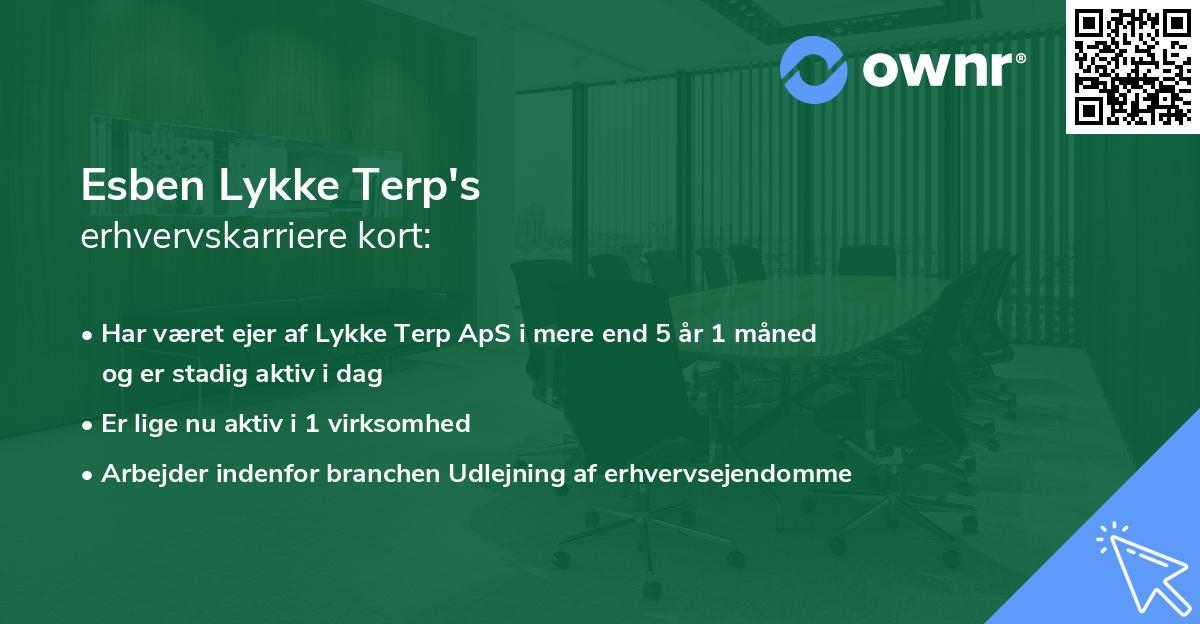 Esben Lykke Terp's erhvervskarriere kort