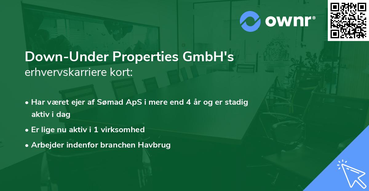 Down-Under Properties GmbH's erhvervskarriere kort