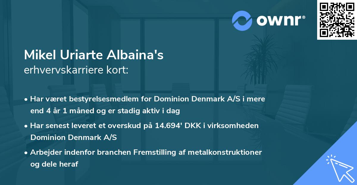 Mikel Uriarte Albaina's erhvervskarriere kort