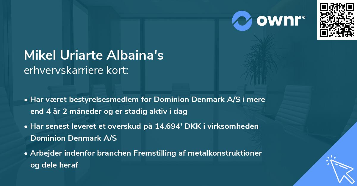 Mikel Uriarte Albaina's erhvervskarriere kort
