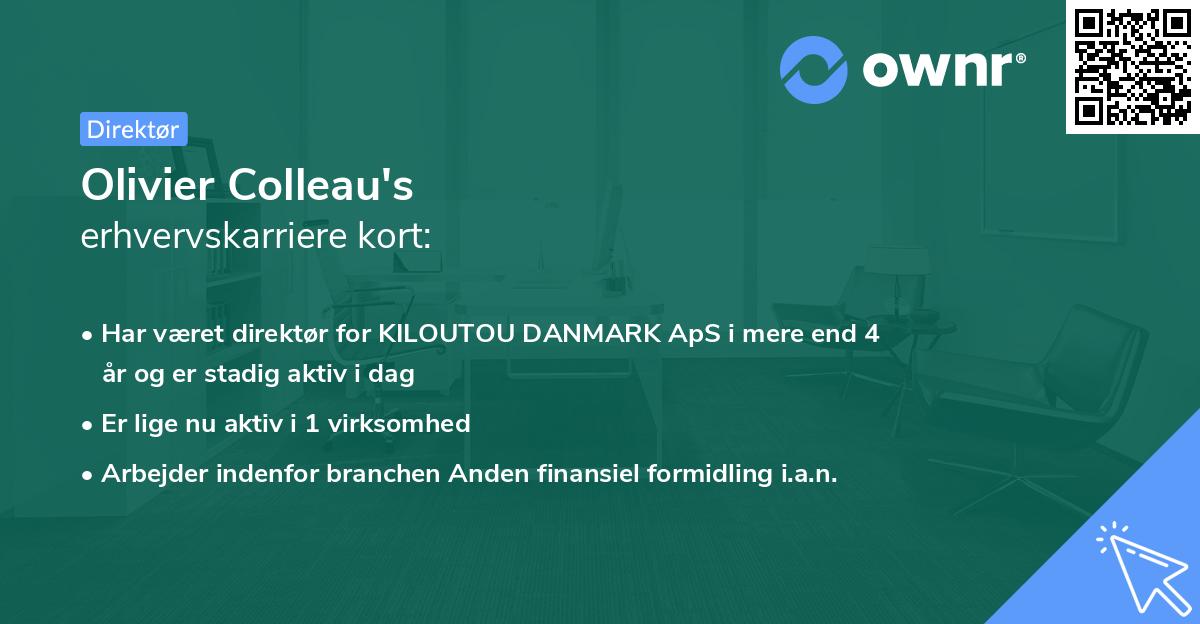 Olivier Colleau's erhvervskarriere kort