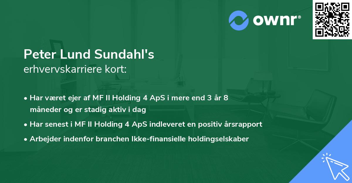 Peter Lund Sundahl's erhvervskarriere kort