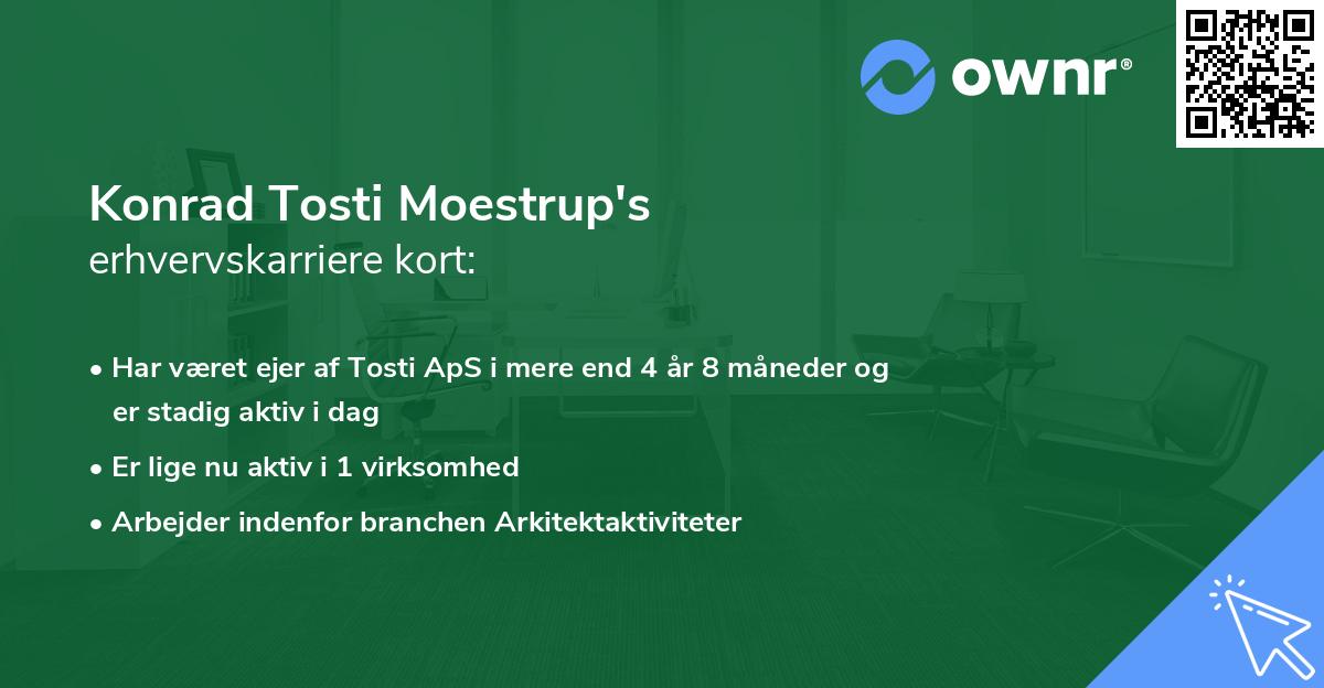 Konrad Tosti Moestrup's erhvervskarriere kort