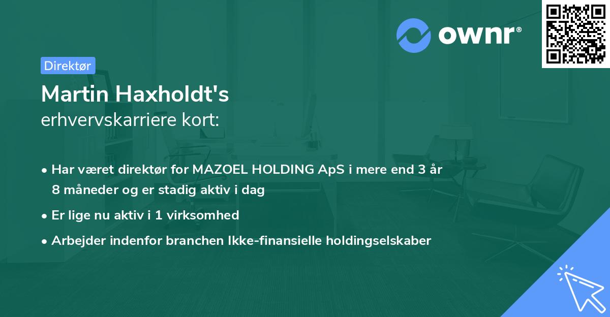 Martin Haxholdt's erhvervskarriere kort