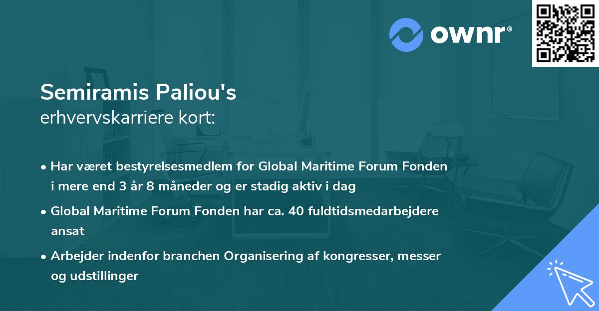 Semiramis Paliou's erhvervskarriere kort