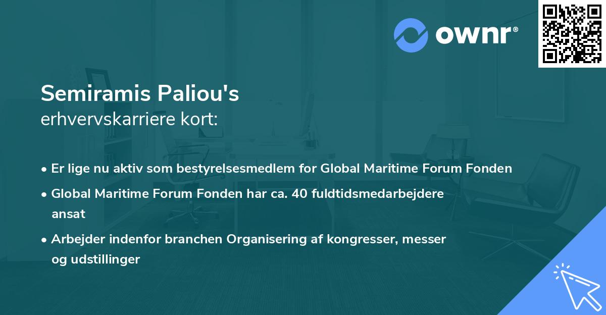 Semiramis Paliou's erhvervskarriere kort