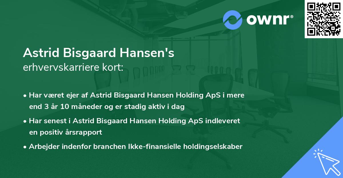 Astrid Bisgaard Hansen's erhvervskarriere kort