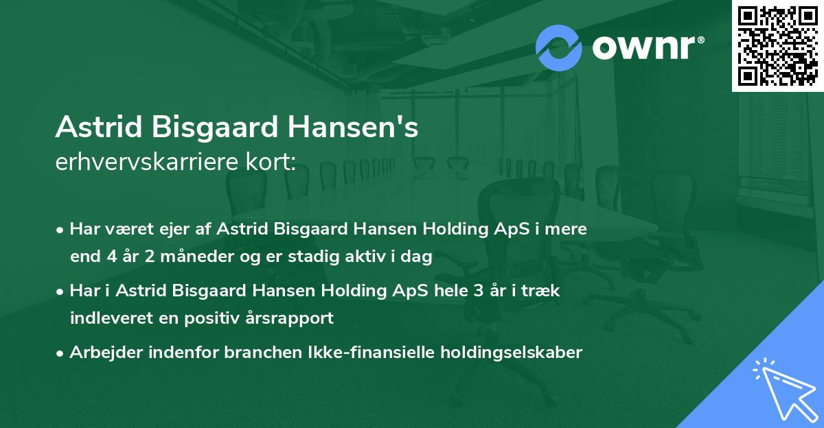 Astrid Bisgaard Hansen's erhvervskarriere kort