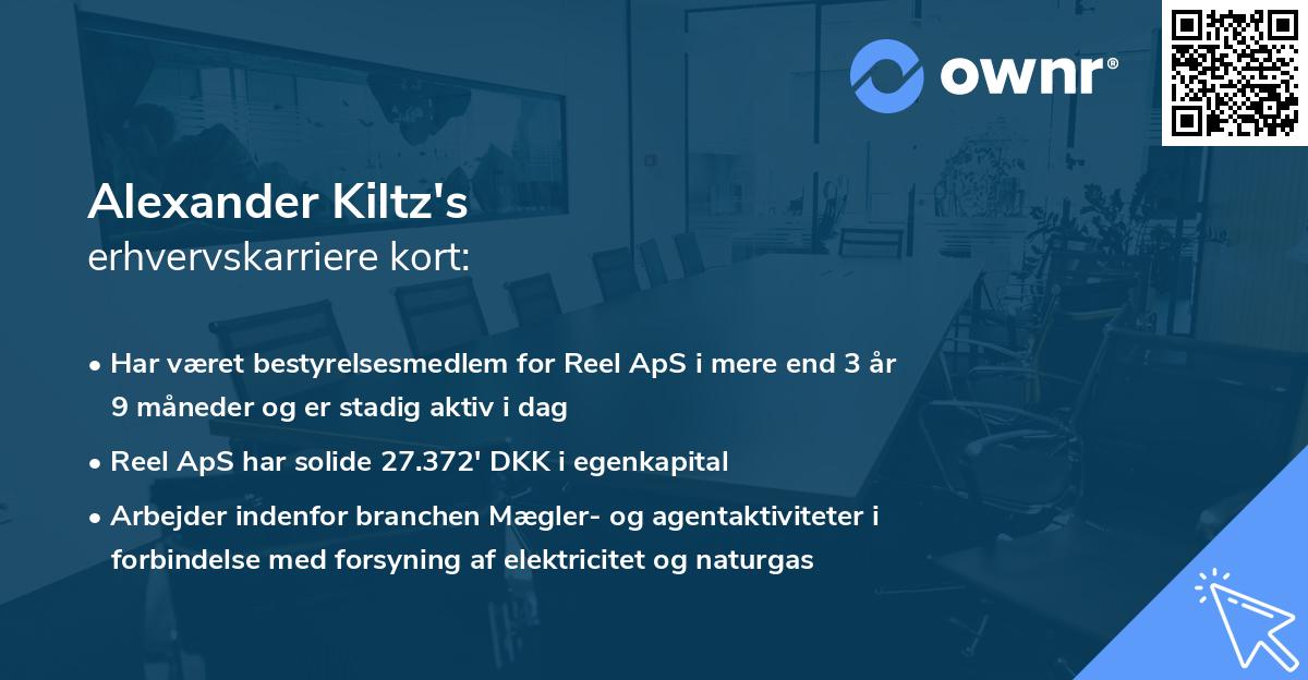 Alexander Kiltz's erhvervskarriere kort