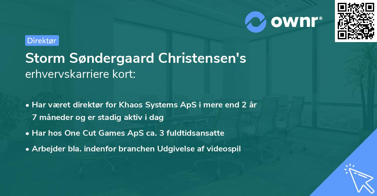Storm Søndergaard Christensen's erhvervskarriere kort