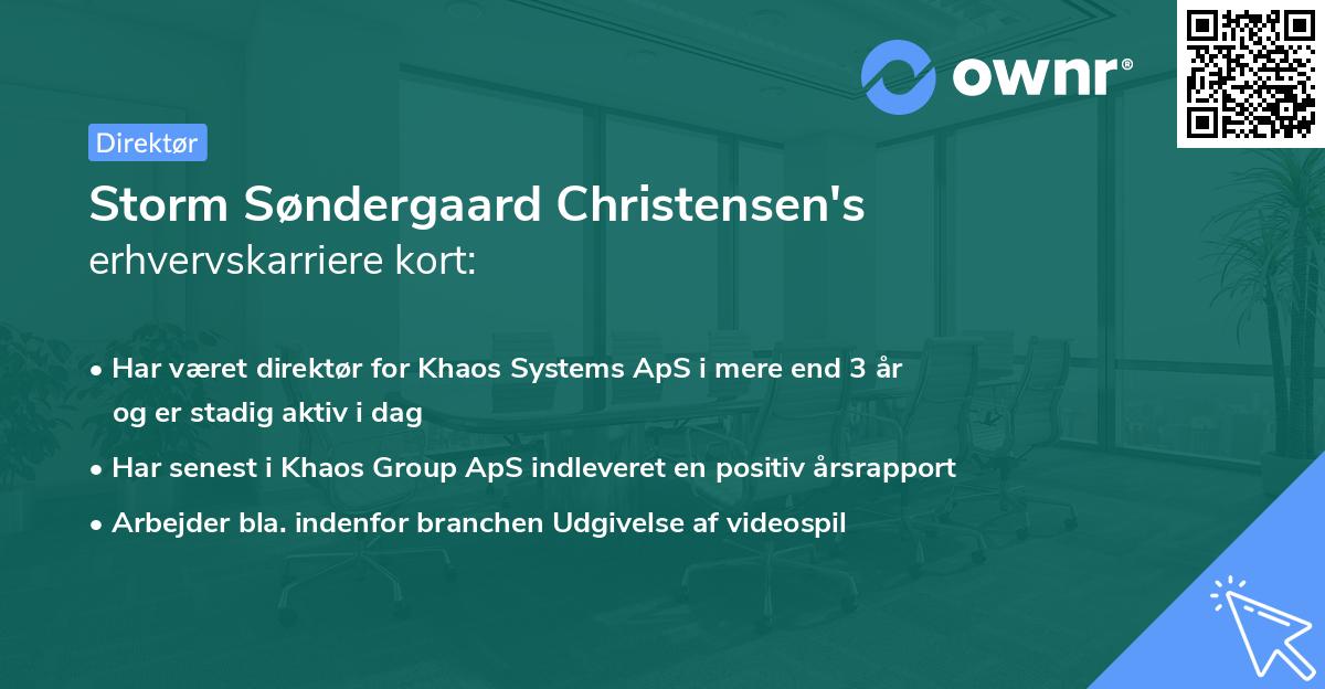Storm Søndergaard Christensen's erhvervskarriere kort