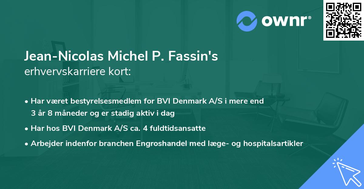 Jean-Nicolas Michel P. Fassin's erhvervskarriere kort