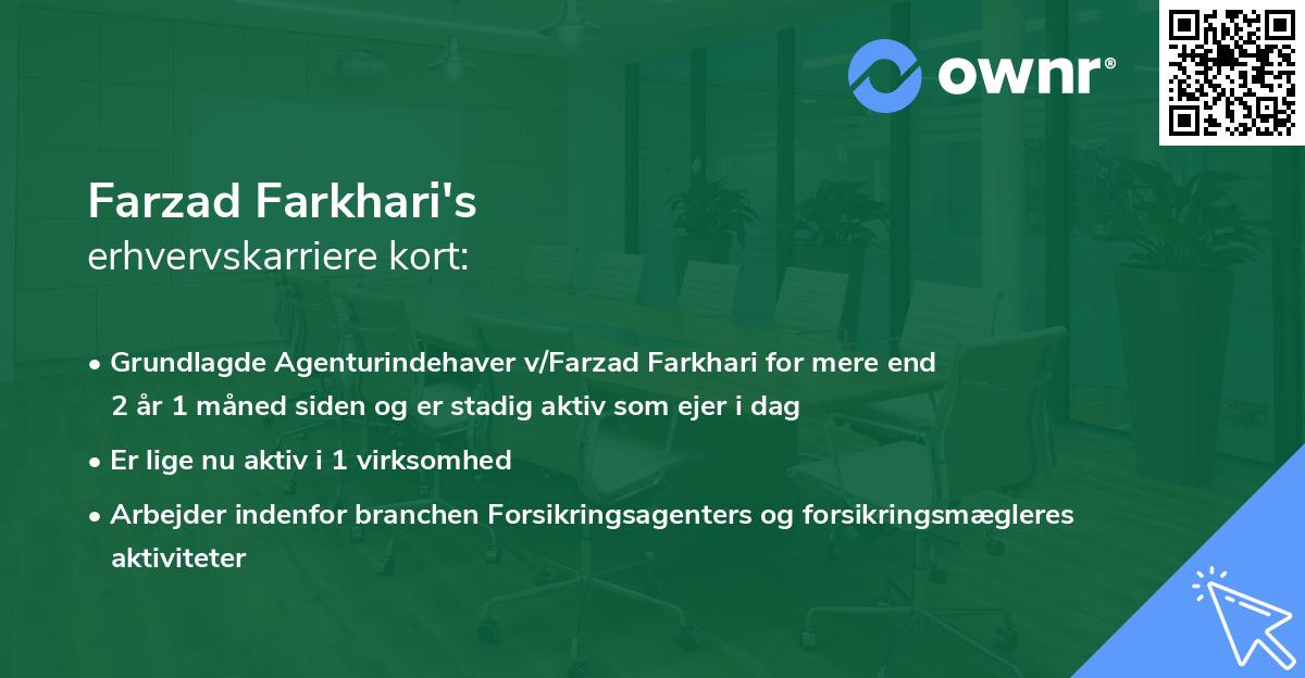 Farzad Farkhari's erhvervskarriere kort