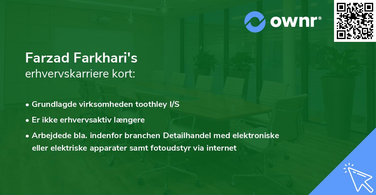 Farzad Farkhari's erhvervskarriere kort