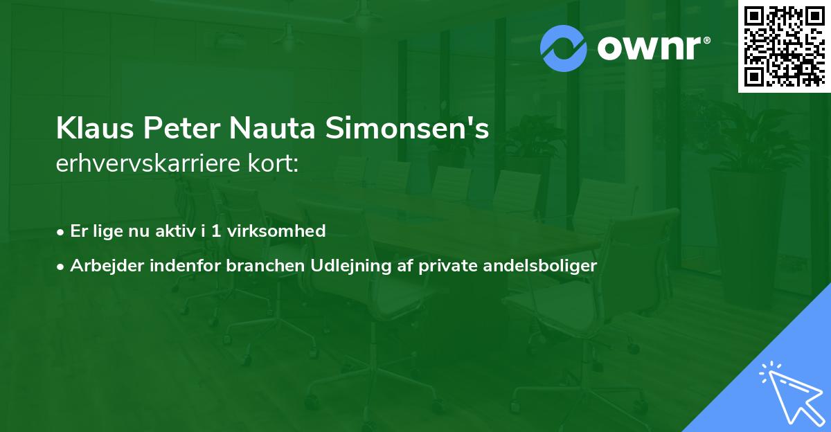 Klaus Peter Nauta Simonsen's erhvervskarriere kort