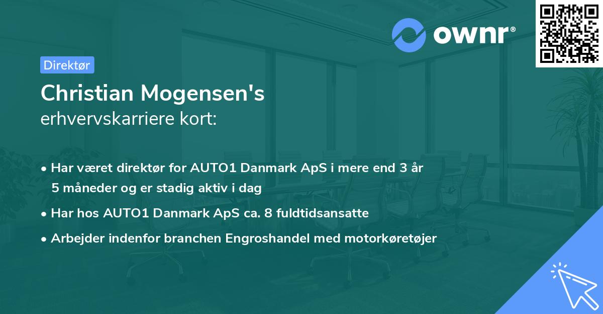 Christian Mogensen's erhvervskarriere kort
