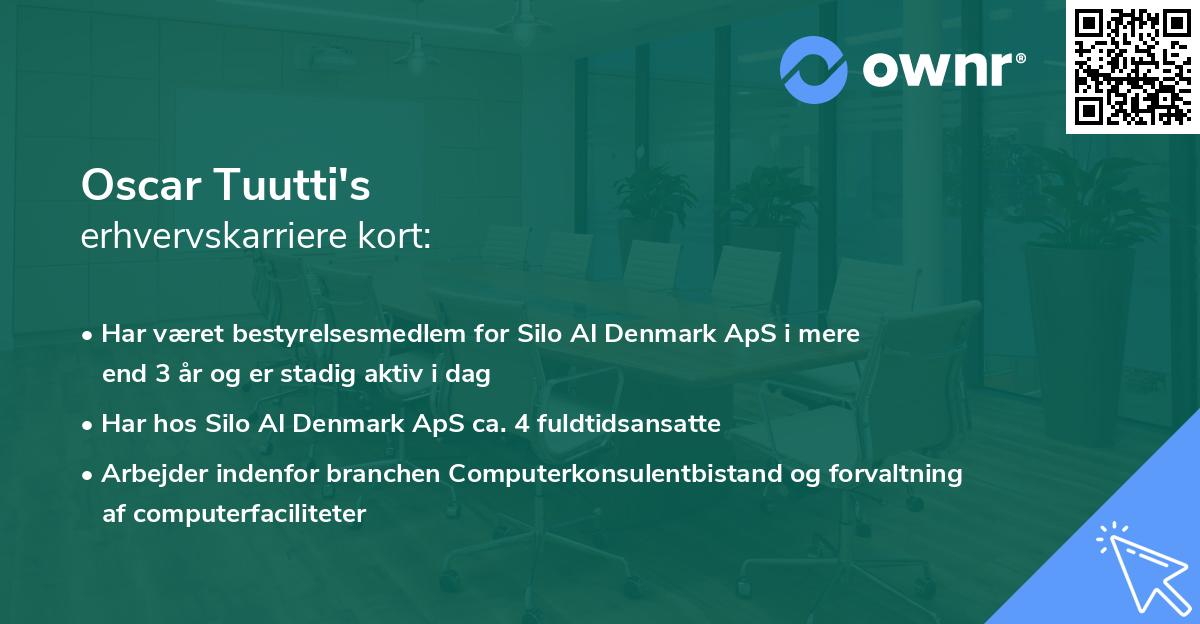 Oscar Tuutti's erhvervskarriere kort