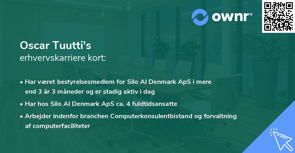 Oscar Tuutti's erhvervskarriere kort