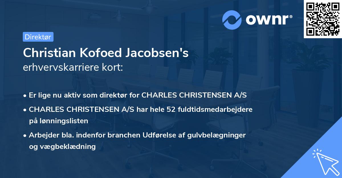 Christian Kofoed Jacobsen's erhvervskarriere kort