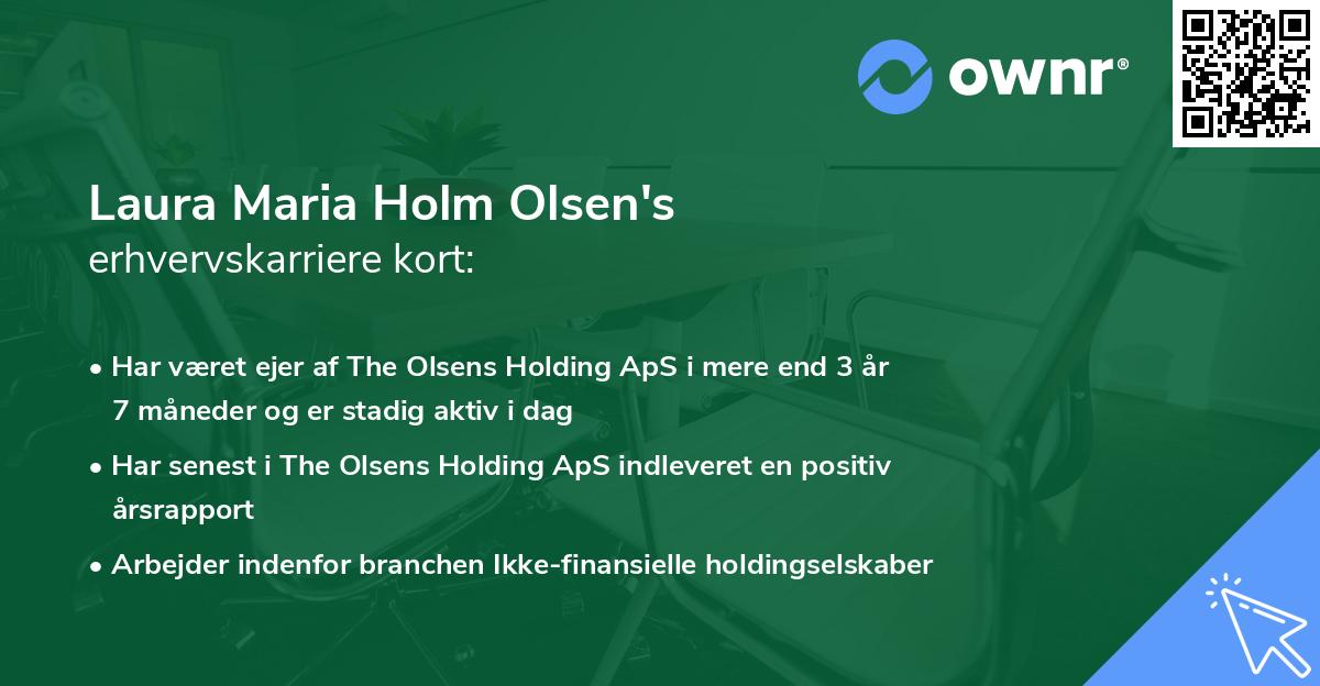 Laura Maria Holm Olsen's erhvervskarriere kort