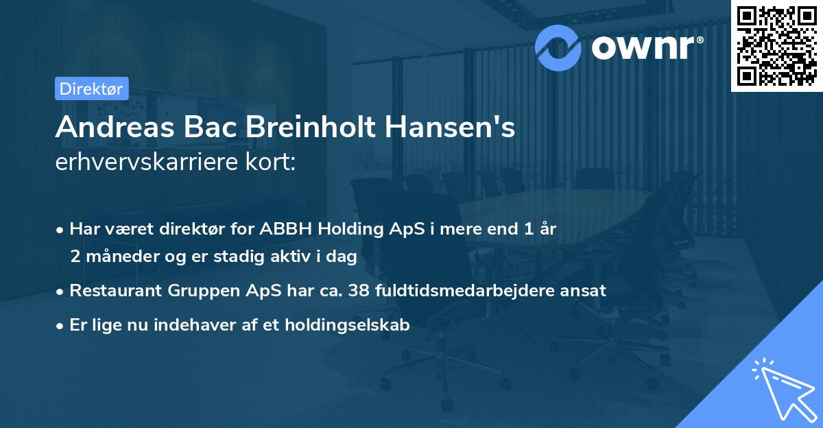 Andreas Bac Breinholt Hansen's erhvervskarriere kort